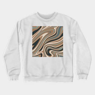 Groovy Swirling Liquid Pattern - Wet Sand Crewneck Sweatshirt